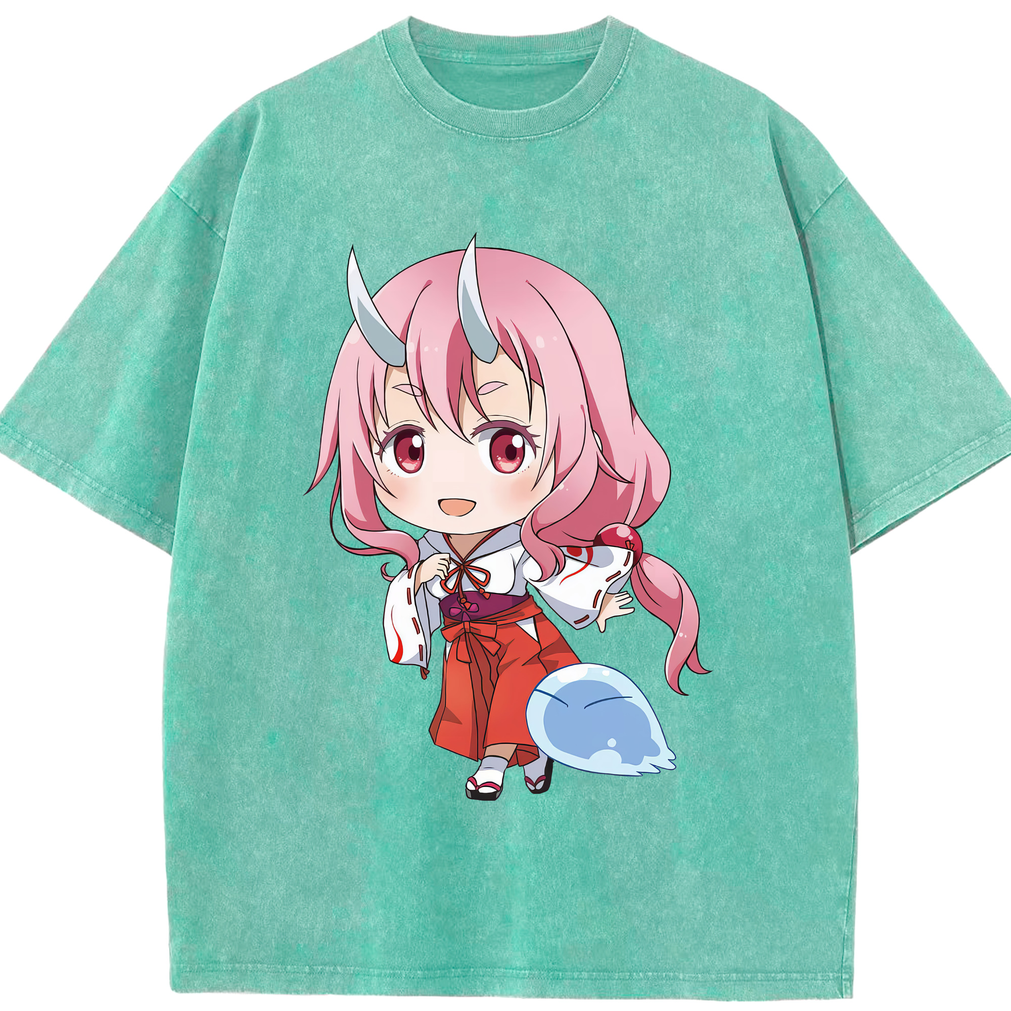 （画像用） 転スラ Regarding Reincarnated to Slime 綿100% ヴィンテージ風 半袖Tシャツ（フロントプリント）